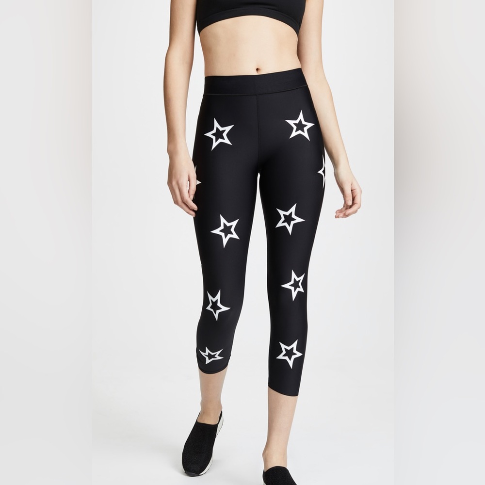 Ultracor cropped black leggings with white stars size XS